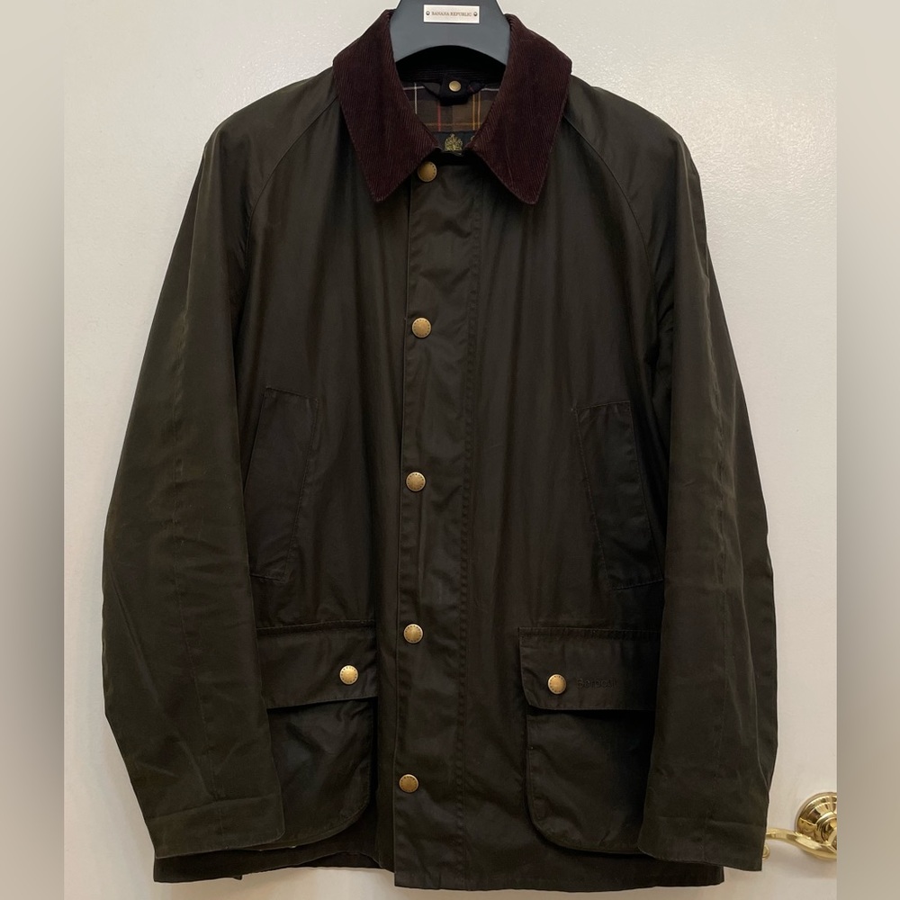 Barbour Ashby Waxed Jacket (Olive-medium)